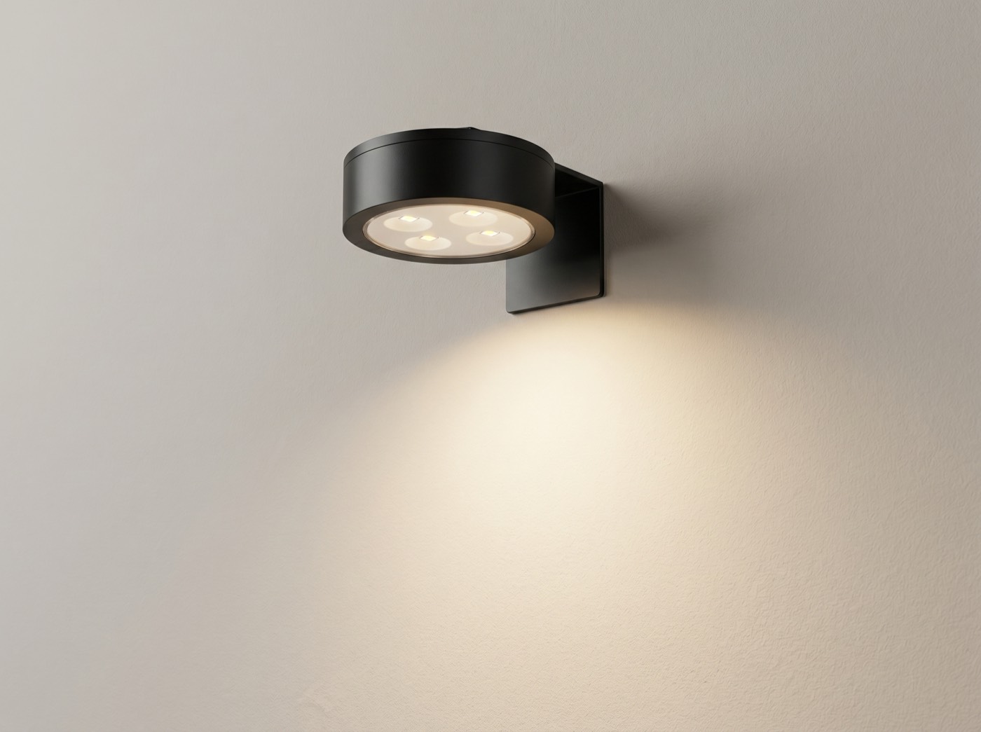 מנורת LED קיר עגולה שחורה